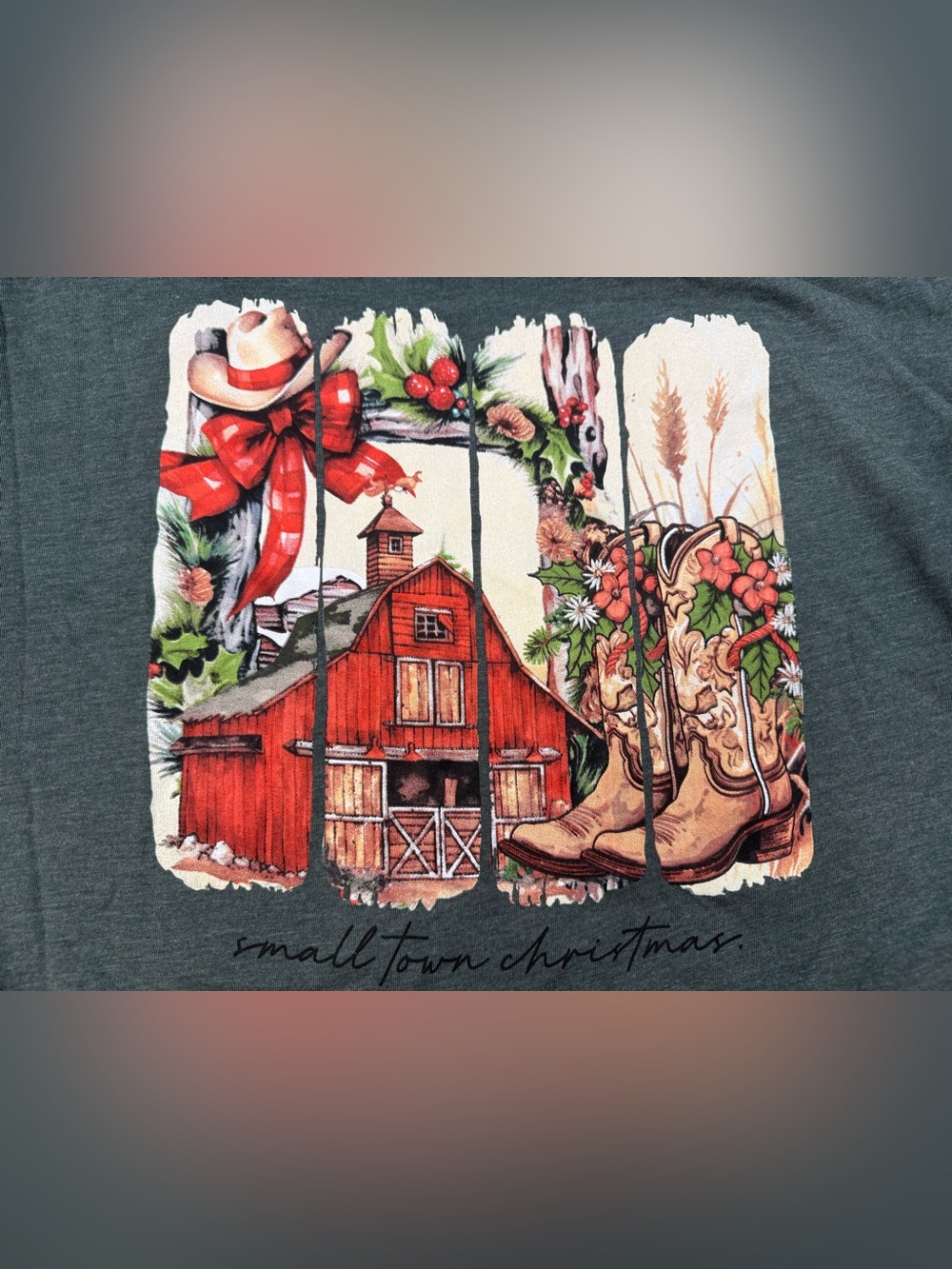 NEW Women’s Small Town Christmas Long Sleeve T Shirt XL Western Love in Faith